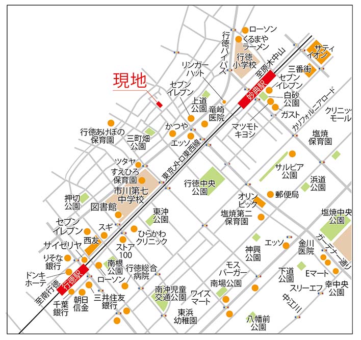 コスモ行徳・市川市本塩22-14・中古マンション・周辺MAP