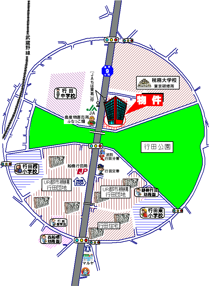 コスモ・ザ・パークス船橋・中古マンション・周辺MAP