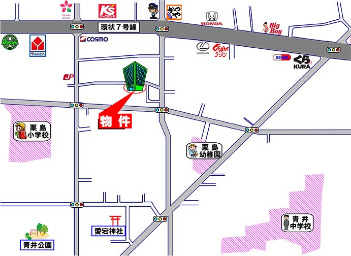グリーンパーク五反野Ⅷ・中古マンション・周辺MAP