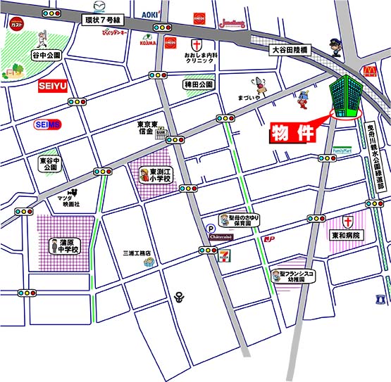 グリーンパーク東綾瀬・中古マンション・足立区東和4-25-8・周辺MAP