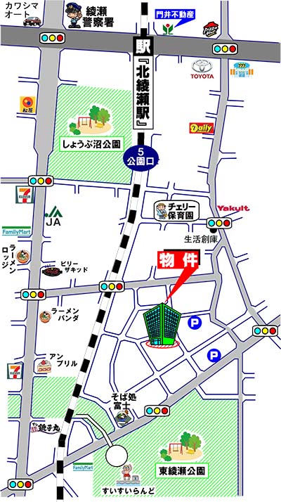 ハイホーム綾瀬・足立区谷中1丁目・中古マンション・周辺MAP