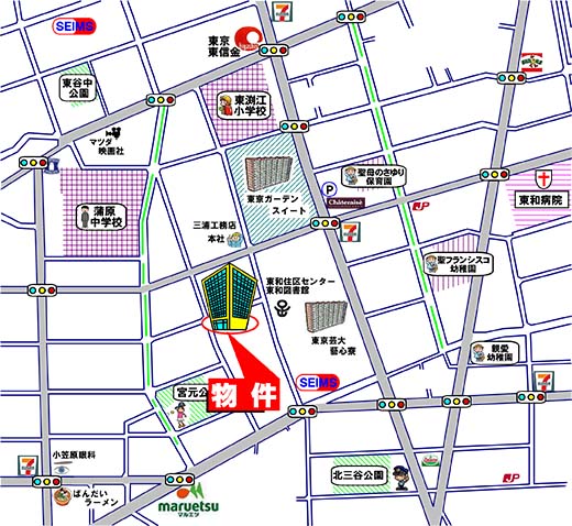 ランドステージ亀有ヴェレスタ・足立区東和3-10-10・中古マンション・周辺MAP