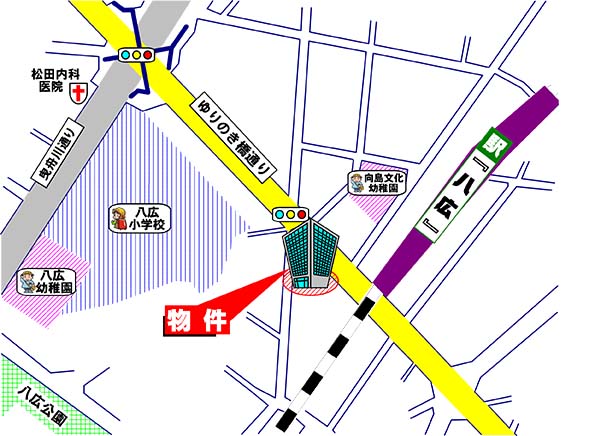中古マンション・日神パレステージ八広・墨田区八広5丁目・周辺MAP