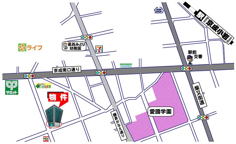 ロイヤルステージ小岩・中古マンション・江戸川区西小岩4丁目・周辺MAP