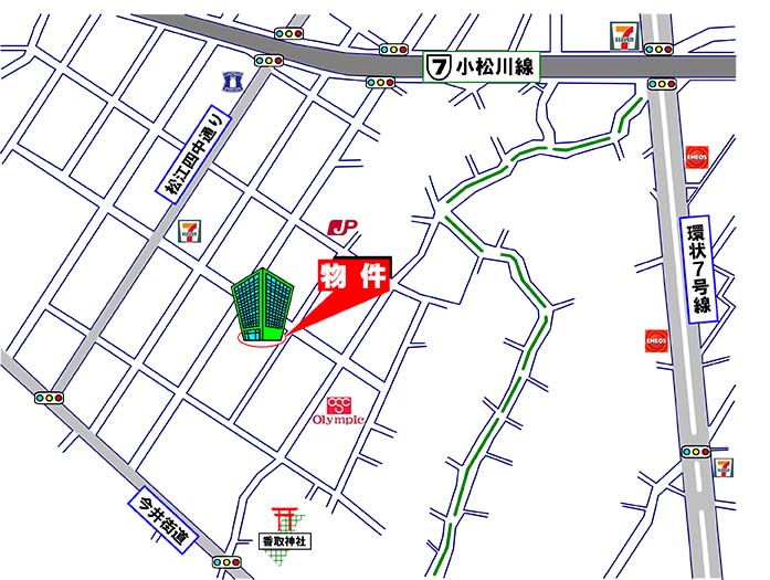 ローヤルシティ一之江・江戸川区西一之江3-13-16・中古マンション・周辺MAP