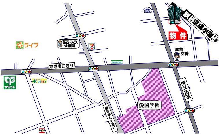 江戸川区北小岩2丁目・中古マンション・ルネ小岩ガーデンハウス・周辺MAP