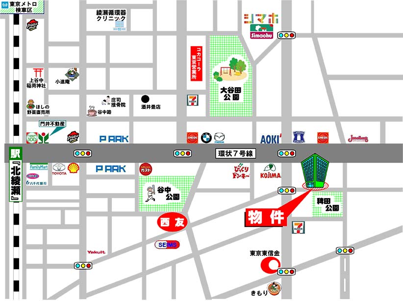 秀和綾瀬レジデンス・中古マンション・足立区東和5-8-23・周辺MAP