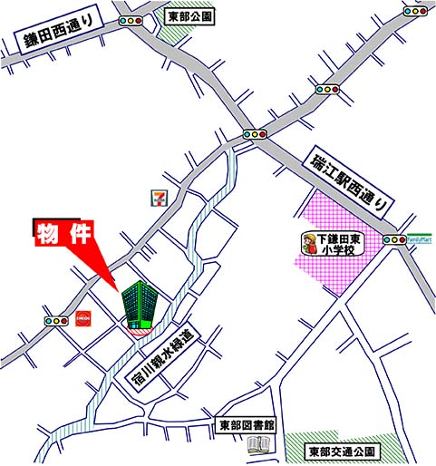 セントラルコート瑞江5階・江戸川区東瑞江2-17-30・中古マンション・周辺MAP