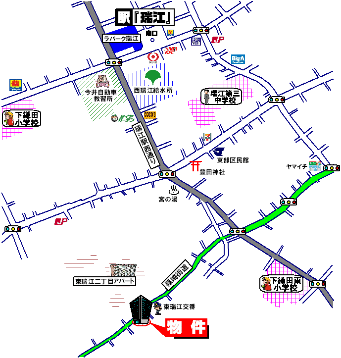 レクセル瑞江・中古マンション・周辺MAP
