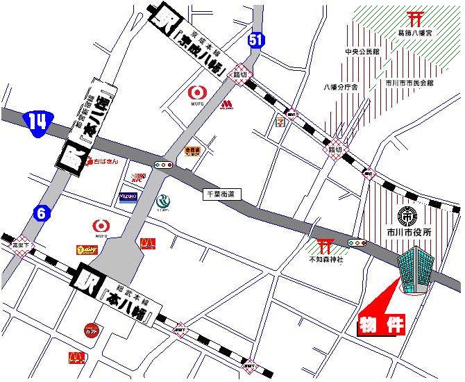 本八幡パークハウス・中古マンション・周辺MAP