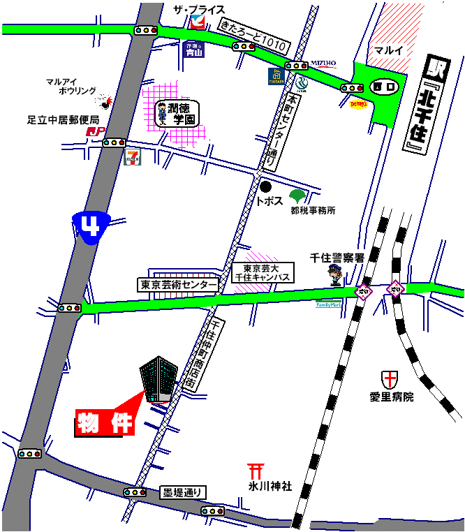 千住彩館・中古マンション・周辺MAP